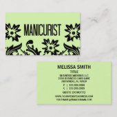 Carte de visite de fleurs manicuriste (Devant / Derrière)