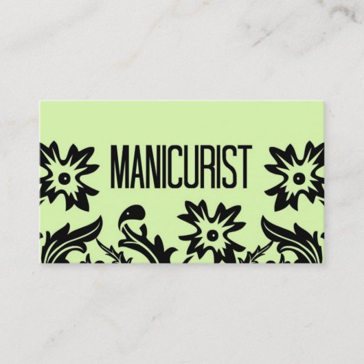 Carte de visite de fleurs manicuriste (Devant)