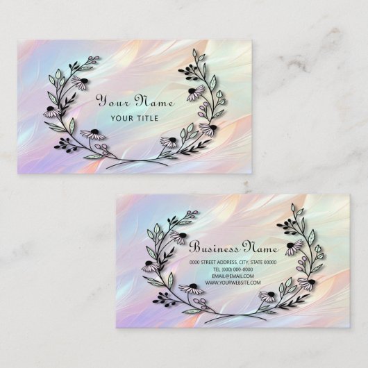 Carte de visite de fleurs minimal (Devant / Derrière)