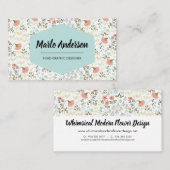 Carte de visite de fleurs moderne Whimsical (Devant / Derrière)