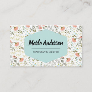 Carte de visite de fleurs moderne Whimsical