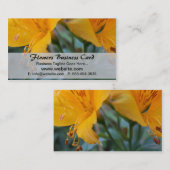 Carte de visite de fleurs orange (Devant / Derrière)