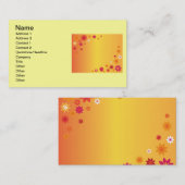 Carte de visite de fleurs orange (Devant / Derrière)
