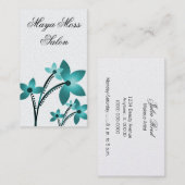Carte de visite de fleurs radieuses, sirène Turquo (Devant / Derrière)