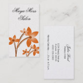 Carte de visite de fleurs rayonnantes, Tangerine (Devant / Derrière)