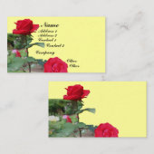 Carte de visite de fleurs Red Roses (Devant / Derrière)