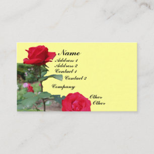 Carte de visite de fleurs Red Roses