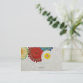 Carte de visite de fleurs rétro (Debout devant)