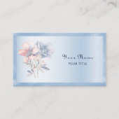 Carte de visite de fleurs rose bleue (Devant)