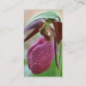 Carte de visite de fleurs rose Lady Slipper Orchid (Dos)