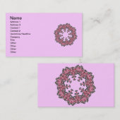 Carte de visite de fleurs roses (Devant / Derrière)
