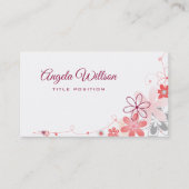Carte de visite de fleurs roses (Devant)
