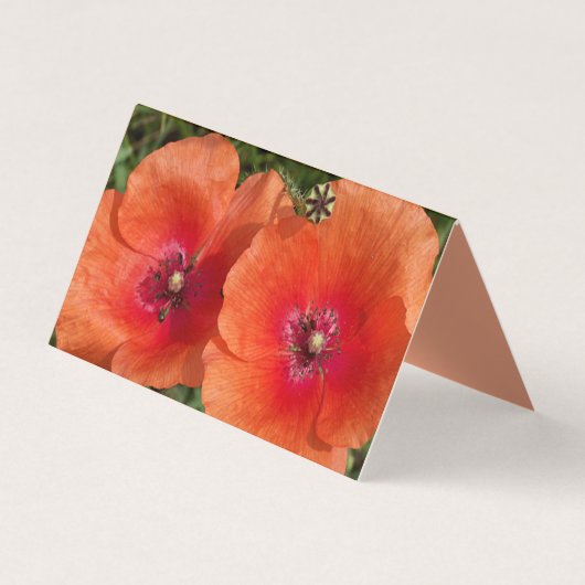 Carte de visite de fleurs rouges (Devant)