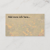 Carte de visite de fleurs sauvages de pavots (Dos)