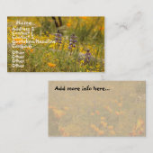 Carte de visite de fleurs sauvages de pavots (Devant / Derrière)