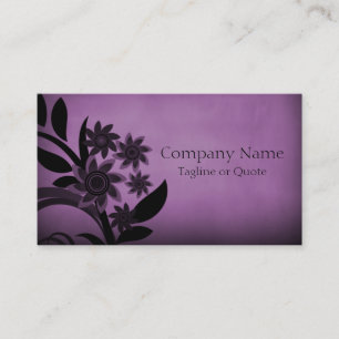Carte de visite de fleurs sombres, aubergine