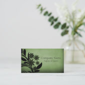 Carte de visite de fleurs sombres, vert de forêt (Debout devant)