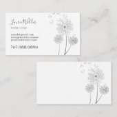 Carte de visite de fleurs soufflées par le vent (Devant / Derrière)