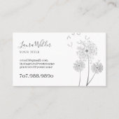 Carte de visite de fleurs soufflées par le vent (Devant)