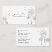 Carte de visite de fleurs soufflées par le vent du (Devant / Derrière)