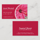 Carte de visite de fleurs tropicales de l'Hibiscus (Devant / Derrière)