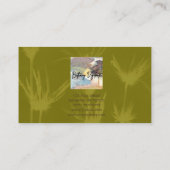 Carte de visite de fleurs vert olive (Dos)