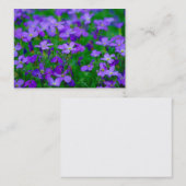 Carte de visite de fleurs violettes (Devant / Derrière)
