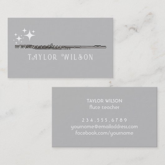 carte de visite de flûte (Devant / Derrière)