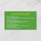 Carte de visite de football (Dos)