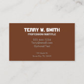 Carte de visite de football (Dos)