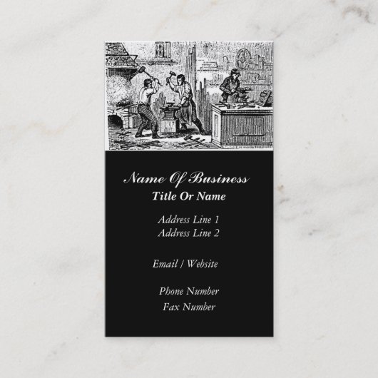 Carte de visite de forgeron (Devant)