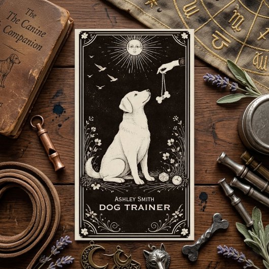 Carte de visite de formateur de chiens Tarot Boho