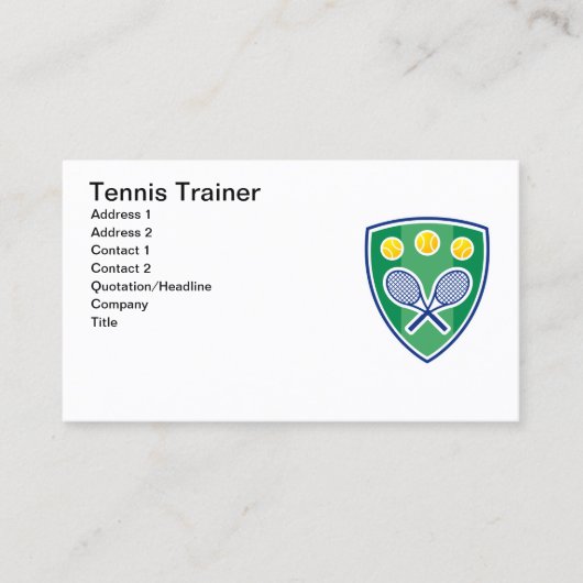 Carte de visite de formation de tennis (Devant)
