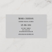 Carte de visite de formation personnel Black Grey (Dos)