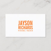 Carte de visite de formation personnel Bold Orange (Devant)