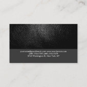 Carte de visite de formation personnel en cuir gri (Dos)