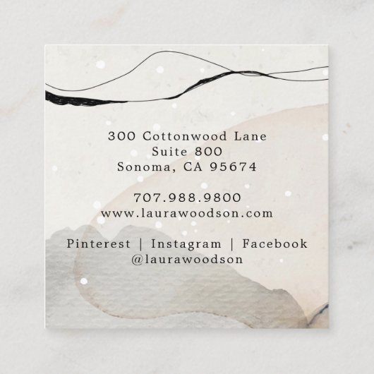 Carte de visite de formes d'aquarelle Abstraites (Dos)