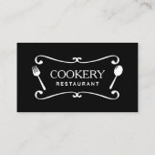 Carte de visite de fourche et de cuillère restaura (Dos)