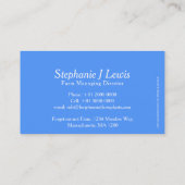 Carte de visite de fournisseurs de plante de ferme (Dos)