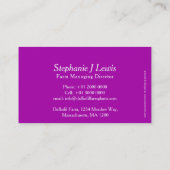 Carte de visite de fournisseurs de plante de ferme (Dos)