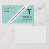 Carte de visite de fournitures médicales (Devant / Derrière)