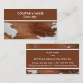 Carte de visite de fourrure de vache (Devant / Derrière)