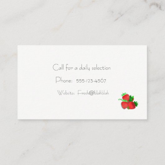 Carte de visite de fraise (Dos)