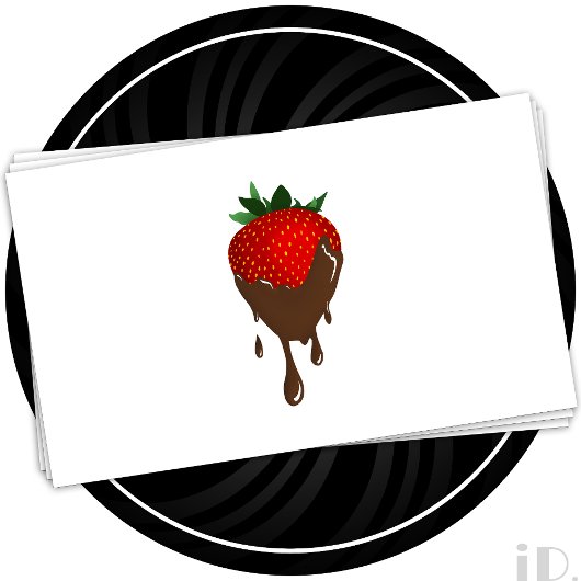 carte de visite de fraise au chocolat