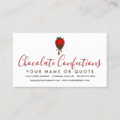 carte de visite de fraise au chocolat (Dos)
