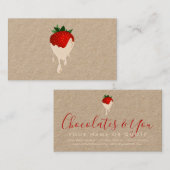carte de visite de fraise au chocolat blanc (Devant / Derrière)