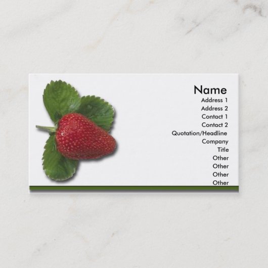Carte de visite de fraises (Devant)