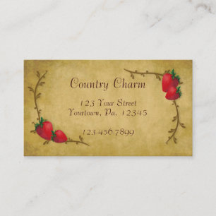 Carte de visite de fraises de pays
