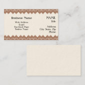 Carte de visite de frontière de henné (Devant / Derrière)