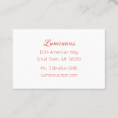 Carte de visite de frontière floral rustique et co (Dos)